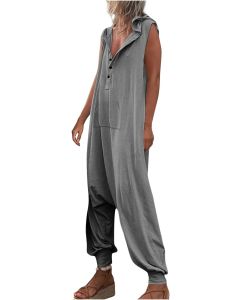 Womens Jumpsuits Casual Solid Color Loose Retro P