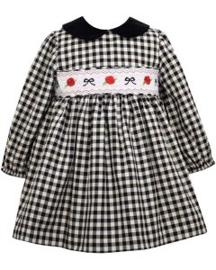 Bonnie Jean Holiday Christmas Dress - Smocked Blac