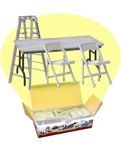 ULTIMATE Ladder Table Chairs Silver Playset for