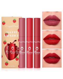 IONSGAKO 3PCS Matte Nude Lipstick Velvet Nude Lip 