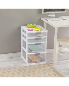 Sterilite 41228002 4 Drawer 2-Pack Locking Tower