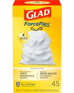 GLAD ForceFlex Tall Kitchen Drawstring Trash Bags