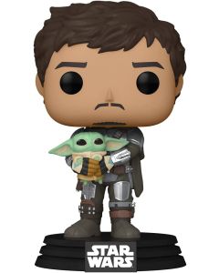 Funko Pop! Star Wars: The Mandalorian (Din Djarrin) Holding The Child (Grogu) Vinyl Bobblehead 