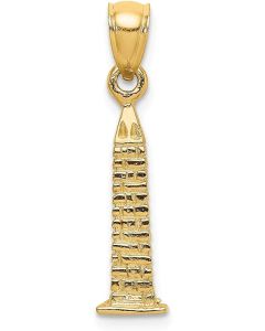 Solid 14k Yellow Gold 3-D WASHINGTON DC Monument