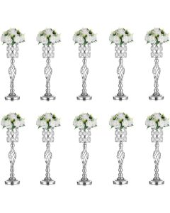 Inweder Silver Vases for Centerpieces 10 Pcs Tall