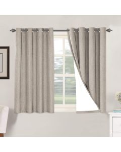 HVERSAILTEX Linen Blackout Curtains 45 Inches Lon