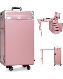 Icoget Portable Rolling Manicure Table Foldable Tr