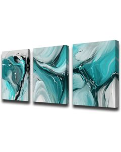 Canvas Painting Abstract Wall Art Teal Wall Art Li