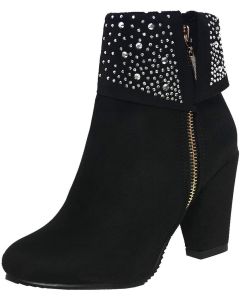 Caradise Womens Faux Suede Chunky Heeled Booties Z