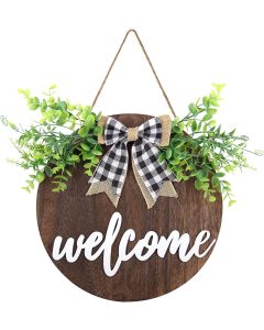 3D Welcome Sign Front Door Wall Decor Rustic Roun