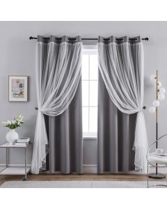 Anytime Home Curtains Blackout and Sheer Layered S