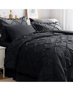 JOLLYVOGUE Pintuck Queen Size Comforter Sets 8 Pie