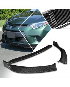 3Pcs Carbon Look Front Bumper Lip Chin Splitter Sp