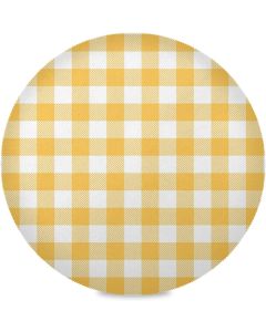 xigua 1PC Yellow Checked Place Mats Round Placemat