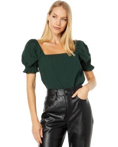 Top corto a rayas con mangas abullonadas de Madewe