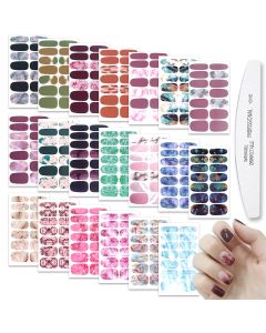 WOKOTO 20 Sheets Full Nail Marble Nail Stickers Na