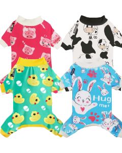 XPUDAC 4 Piece Dog Pajamas for Small Dogs Pjs Clot