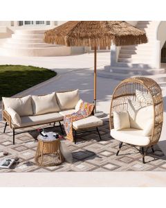 BULEXYARD 4 Piece Boho Outdoor Patio Furniture Set