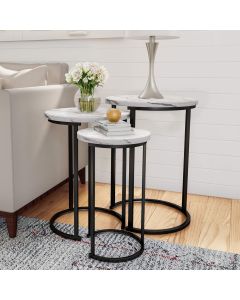Lavish Home Round Nesting Tables Largest D 177
