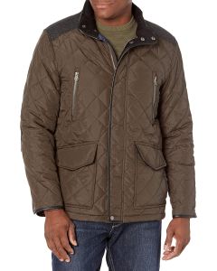 Cole Haan Mens Quilted Jacket with Wool Yoke