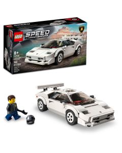 LEGO Speed Champions Lamborghini Countach 76908, Race Car Toy Model Replica, Collectible Building Set with Racing Driver Minifigure