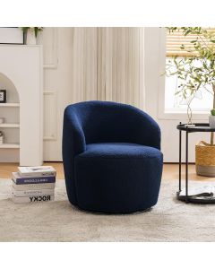KIVENJAJA Swivel Barrel Chair Teddy Fabric Uphols