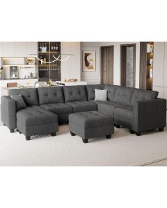 Belffin Modular Sectional Sofa Set with Ottomans O