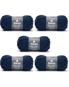 Patons Classic Wool Navy Blue Yarn - 5 Pack of 35