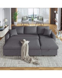 ERDAYE Modern L-Shaped Coner Sectional Sofa with P